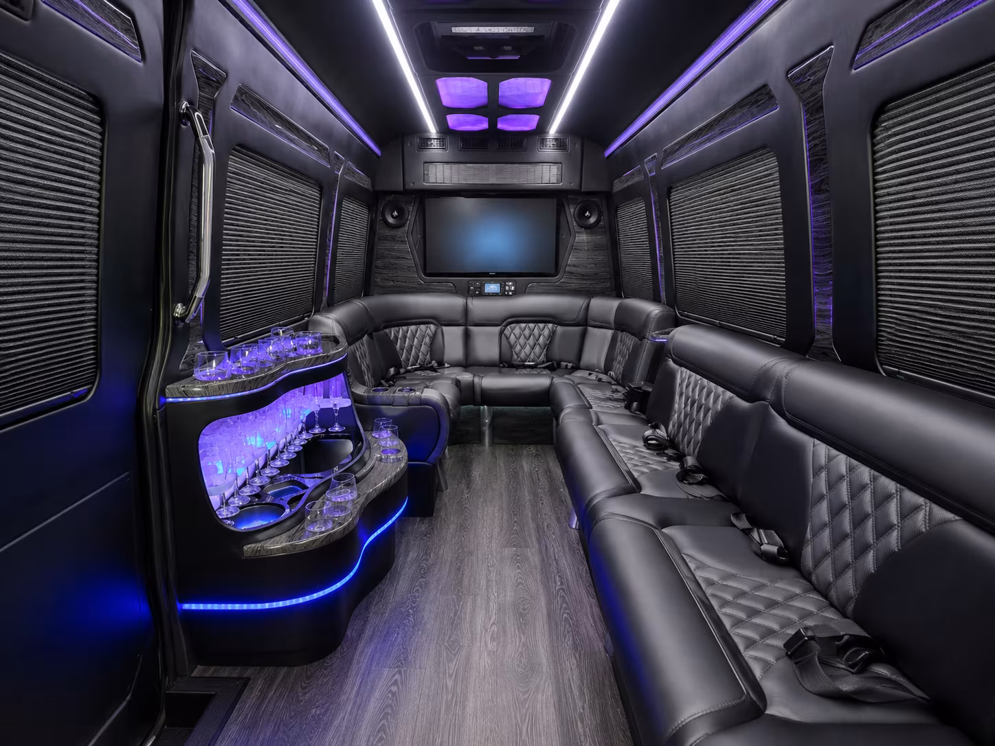 bowling green 40 passenger party bus interior